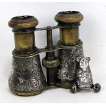 HENRY CHARLES KERLY; a pair of Victorian hallmarked silver cladded brass opera glasses with engraved
