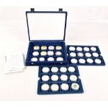 An HM Queen Elizabeth The Queen Mother thirty-six coin collection, the majority .925 silver proof,