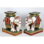 A pair of Chinese stoneware elephant stools (one af), height 33cm (2).