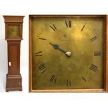 An early 19th century thirty hour oak cased longcase clock, the brass dial set with Roman numerals