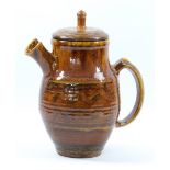 RAY FINCH (1914-2012) for Winchcombe Pottery; an early slipware coffee pot covered in treacle