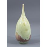 DEREK CLARKSON (1928-2013); a porcelain vase with narrow neck covered in crystalline glaze,