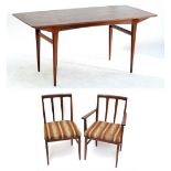 JOHN HERBERT FOR YOUNGER LTD; A 'Volani' teak rectangular dining table on tapered supports, length