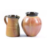 NICK REES (born 1949) for Muchelney Pottery; a lobbed stoneware vase, impressed NR and pottery