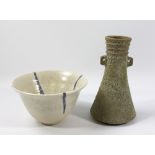 DINAH STEVENI (born 1942) for Dianthus Ceramics; a stoneware bowl covered in white crackle glaze