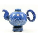PETER MEANLEY (born 1944); a salt-glazed teapot, impressed PM mark and date of 1996, height 16.