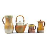 RAY FINCH (1914-2012) for Winchcombe Pottery; a salt-glazed jug and mug and stoneware teapot and