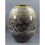 ALBERT MONTSERRAT (born 1980); a large porcelain vessel covered in textured coral oil spot glaze,