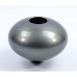 ROB SOLLIS (born 1966); an atom vase, sprayed metallic grey glaze, impressed mark, height 9cm. (D)