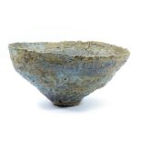 EWEN HENDERSON (1934-2000); a large stoneware bowl covered in textured matt green and blue surface