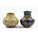 JOANNA WASON (born 1952) for Leach Pottery; two stoneware vases, various glazes, impressed JW and