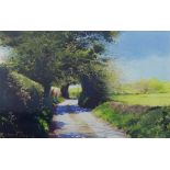 RICHARD THORN (contemporary); watercolour, 'The Road To The Summer', signed, 40 x 34cm, framed and