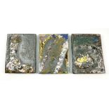 LOTTE GLOB (born 1944); three stoneware 'Tectonic' tiles, 18 x 13.5cm (3). (D) Glob is one of