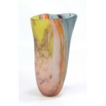 PAULINE SOLVEN; a multicoloured vase with satin finish made at the Cowdy Gallery Studio, signed