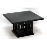 A circa 1980s Dutch square black coffee table, 80 x 80cm.