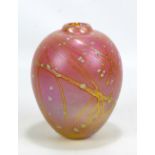 CARIN VON DREHLE; an iridescent pink trailed vase, signed and dated 1983, made during her time at