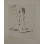 ERIC GILL (1882-1940); an engraving on paper, 'Earth Waiting', published by Douglas Claverdon, 1929,