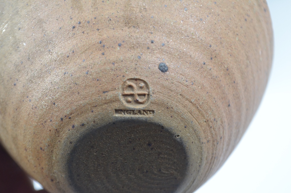 Leach Pottery; a stoneware jug covered in tenmoku breaking to khaki glaze, impressed pottery mark, - Image 2 of 2