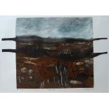 PETER CLOUGH (born 1944); 'Rough Moor', collagraph print, A/P original, signed and dated 2014, 62