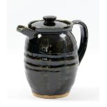 KATHARINE PLEYDELL-BOUVERIE (1895-1985); a stoneware coffee pot covered in tenmoku glaze,