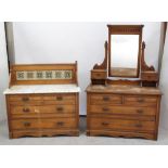 A Victorian Aesthetic period oak dressing chest,