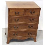 A small modern George III style caddy-topped chest of two-over-three drawers, on splay bracket feet,