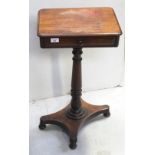 A 19th century mahogany metamorphic rectangular side table on turned column support to