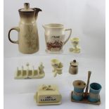 A set of Lurpak ceramics to include Lurpak butter dish, toast rack and two egg cups,