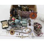 A quantity of costume jewellery to include necklaces, rings, brooches etc.