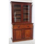 A Victorian mahogany bureau bookcase of classical form,