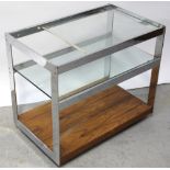 Merrow Associates; a 20th century Richard Young rosewood and chrome cocktail drinks trolley,