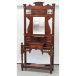 An early 20th century mahogany Arts and Crafts hall stand,