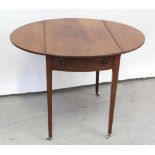 A late 19th/early 20th century mahogany bow-front Pembroke table, length 83cm.