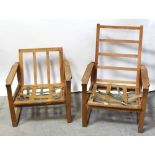 Two non-matching Danish deck-style chairs (af) (2).