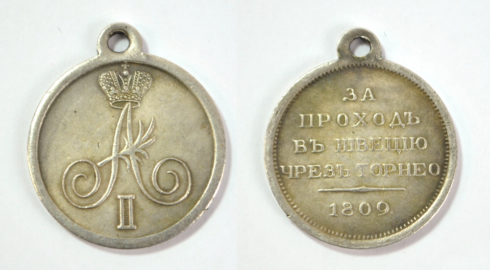 A Russian Crossing of the River Torneo 1809 Medal,