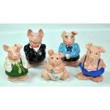 WADE; a set of five Natwest pig money banks, all with stoppers (5).