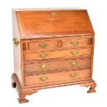 MAITLAND & GLASCOE OF LONDON; a George II style mahogany miniature bureau, the fall front