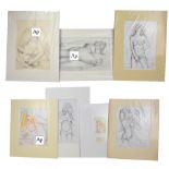 DAVID WILDE (20th century); ten erotic watercolours including lesbian and BDSM scenes, all signed