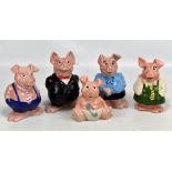 WADE; a set of five Natwest pig money boxes, all with stoppers (5).