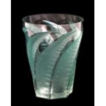 LALIQUE; a 'Fern' pattern vase with etched 'R. Lalique France' signature to base, height 12.6cm.