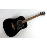 A Hudson Guitar Co acoustic guitar, model no.HD1BLK in black with label to interior, length approx