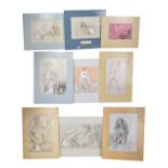 DAVID WILDE (20th century); ten erotic watercolours including lesbian and BDSM scenes, all signed