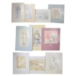 DAVID WILDE (20th century); ten erotic watercolours including lesbian and BDSM scenes, all signed