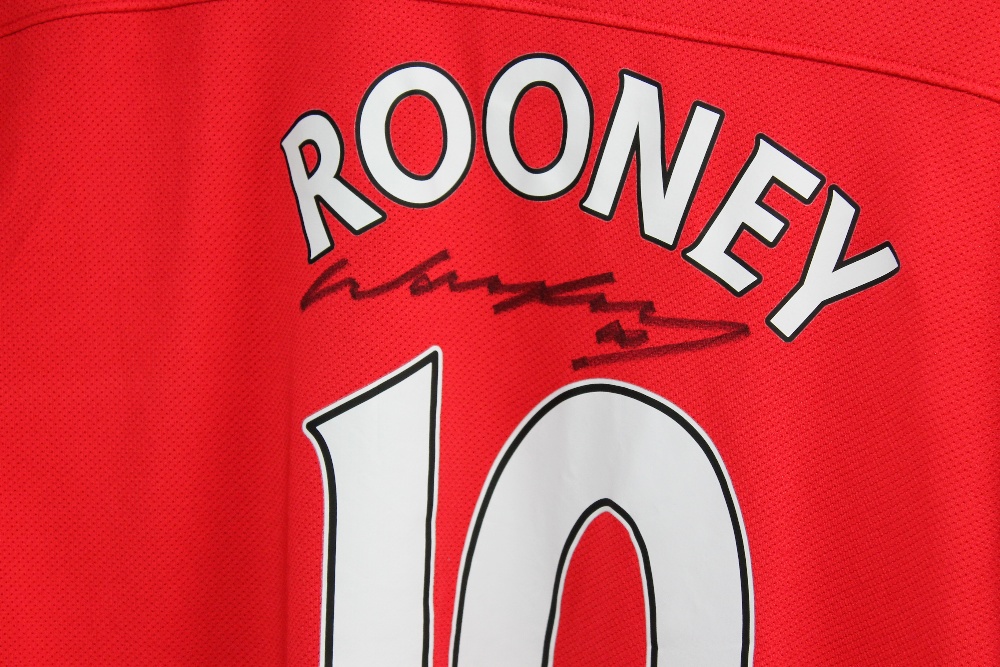 WAYNE ROONEY; a signed Manchester United replica home shirt, size XL. - Image 2 of 2