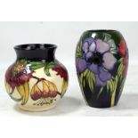 MOORCROFT; an 'Anna Lily' pattern tubeline decorated vase with impressed marks and year cipher for