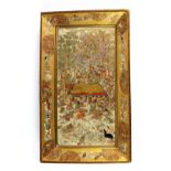 KAIZAN; a Japanese Satsuma rectangular dish, the central panel depicting 'The Death of the