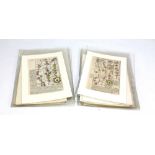 AFTER OGILBY; a set of ten early 18th century road route maps, mounted but unframed.