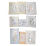 DAVID WILDE (20th century); six erotic watercolours, all signed and variously titled, variously