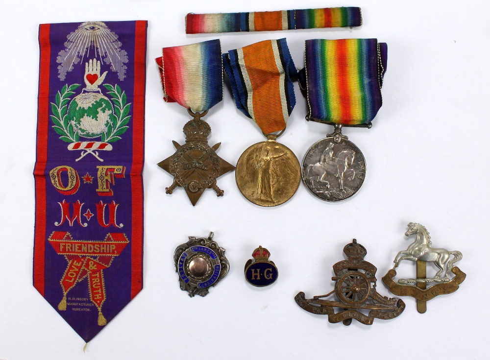 A WWI medal trio awarded to L-37655 Dvr. H. L. Stanley, Royal Artillery/Royal Field Artillery, a