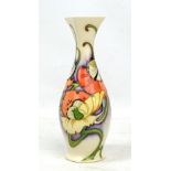 MOORCROFT; a Moorcroft Collectors' Club floral tubeline decorated vase with square rim, impressed